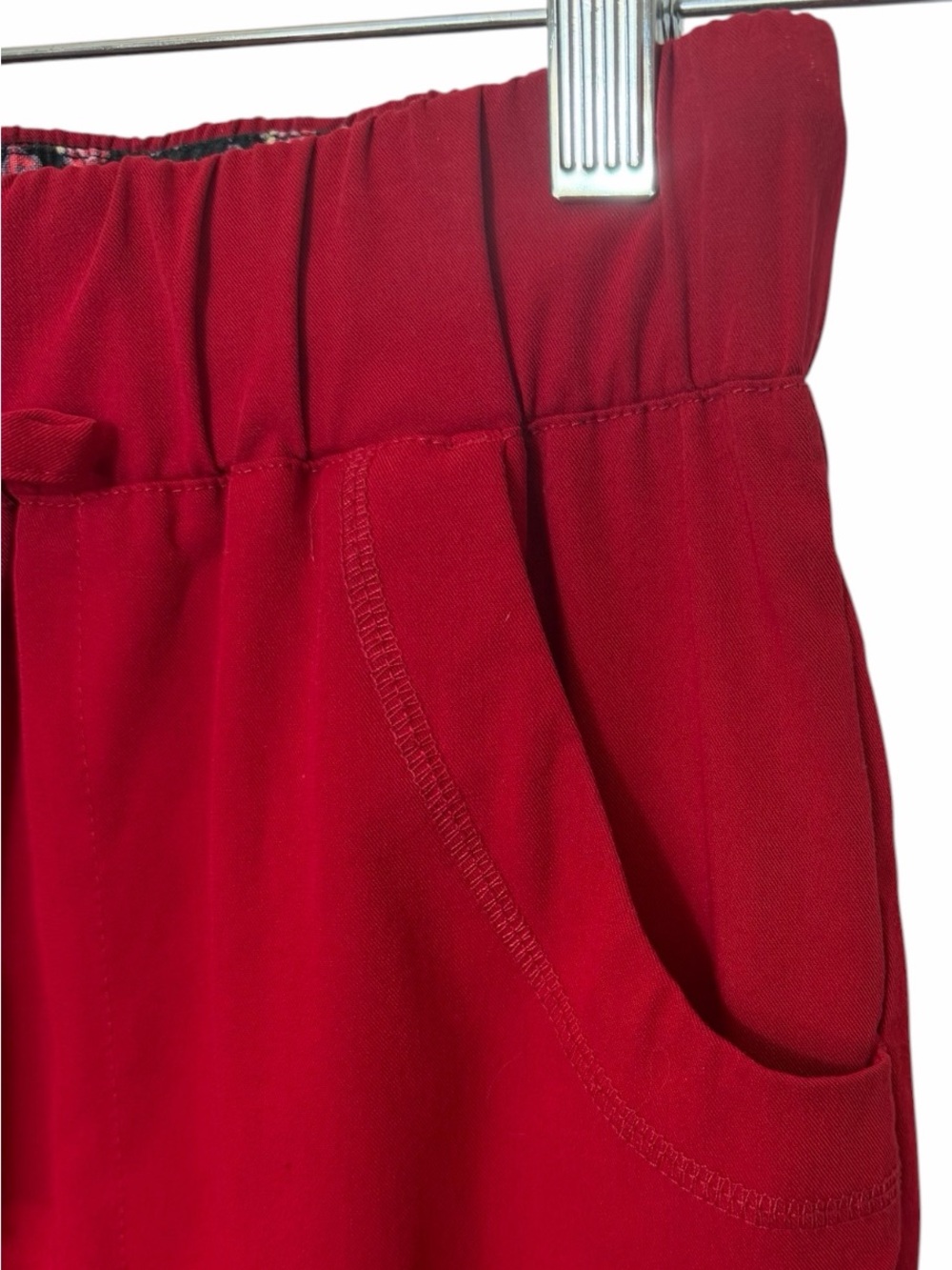 Betsey Johnson Scrub Medical Pants Drawstring Stretch Waist Women Sz XS Red - Picture 6 of 13